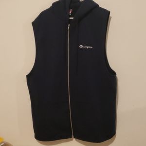 sleeveless sweater with hoodie